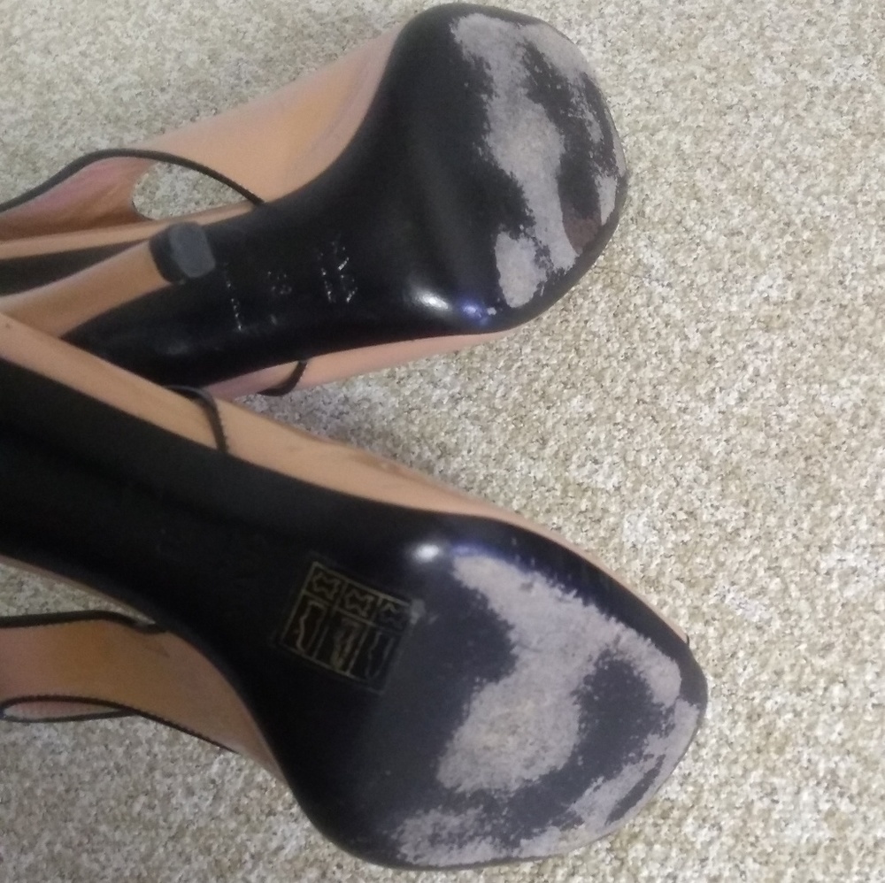 Prada Tan Patent Leather Sling Back Sandals - Picture 3 of 6